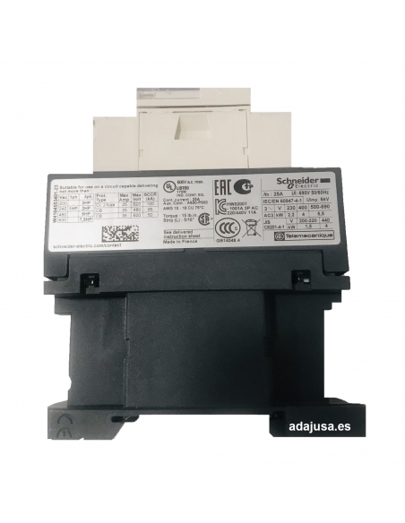 Three-phase contactor 12A coil 230Vac - Schneider