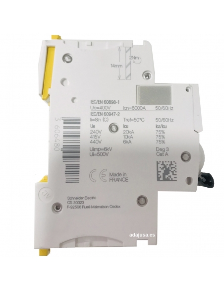 MCB circuit breaker 2 poles 40A (2x40A) IC60N C 6kA - Schneider