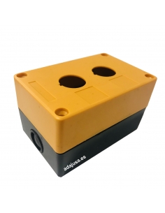 Caja botonera amarilla 2 elemento diámetro 22 plástico