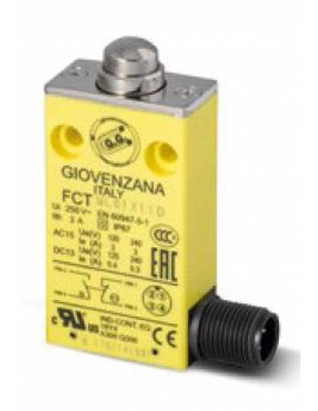 FCT Series Short Piston End with M12 Connector - Giovenzana