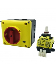 Box with three-phase switch 25A (3 poles) yellow-red - Giovenzana 2