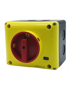 Boîtier avec interrupteur triphasé 25A (3 pôles) jaune-rouge - Giovenzana