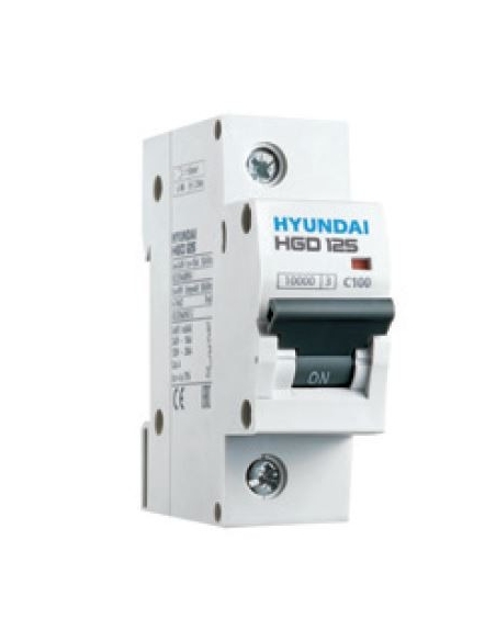 MCB circuit breaker 1 pole 100A 10kA - Hyundai Electric
