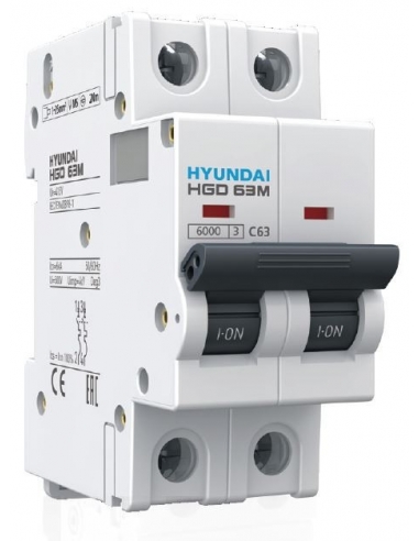 Disjoncteur magnéto-thermique 2 pôles 6A (2x6A) – Hyundai Electric