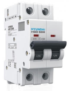 MCB circuit breaker 2 poles 125A 10kA - Hyundai Electric
