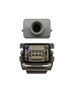 Full multipolar connector 6 poles and recessed ground vertical output Pg16 2