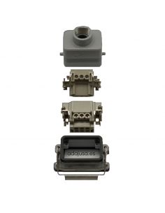 Full multipolar connector 6 poles and recessed ground vertical output Pg16 2