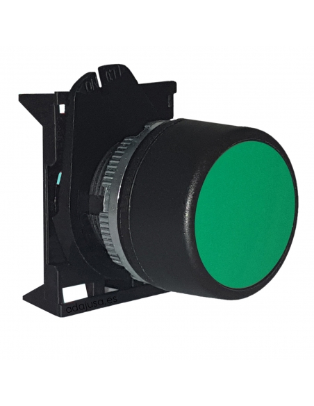 Tête de bouton poussoir verte avec interlock - Giovenzana