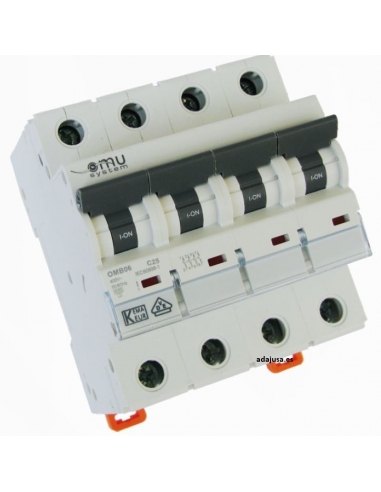 MCB circuit breaker 4 poles 6A OMU adajusa OMB06406C