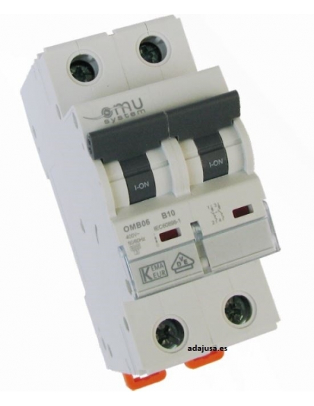 MCB circuit breaker 2 poles 1A OMU adajusa OMB06201C