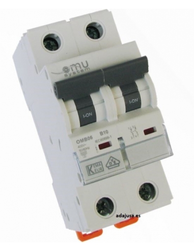 MCB circuit breaker 2 poles 2A OMU adajusa OMB06202C