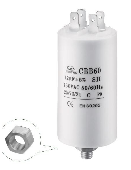 Condensateur permanent 6uF 450Vac avec bornes CBB60 adajusa
