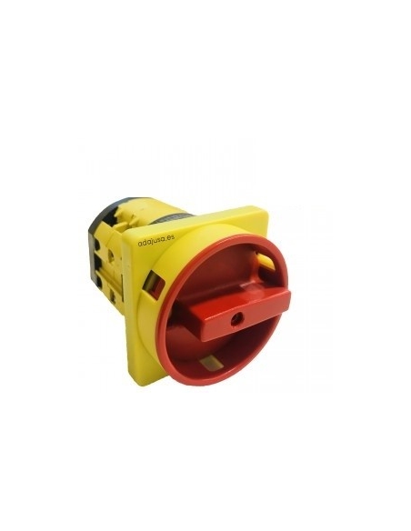 Interrupteur à cames 3 pôles 125A complet 95x95mm jaune-rouge - Giovenzana