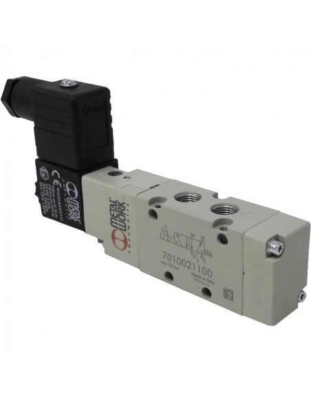 Electrovanne 1/8 5 voies monostable 230Vac 3,5VA - Metal Work - ADAJUSA