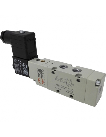 Electrovanne 1/8 5 voies monostable assistée 110Vac 3,5VA - Metal Work - ADAJUSA