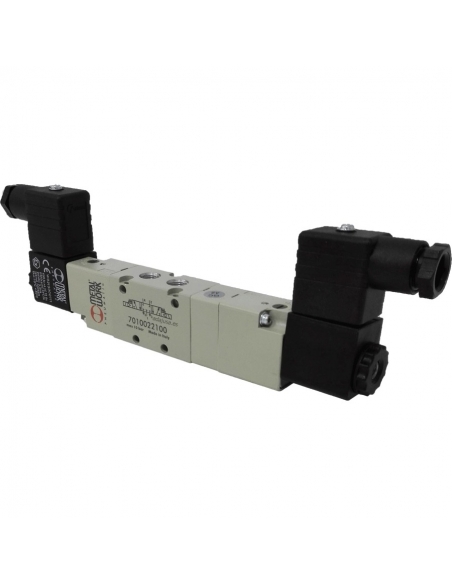 Solenoid valve 1/8 5 ways 3 positions closed centers 24Vdc - Metal Work - ADAJUSA