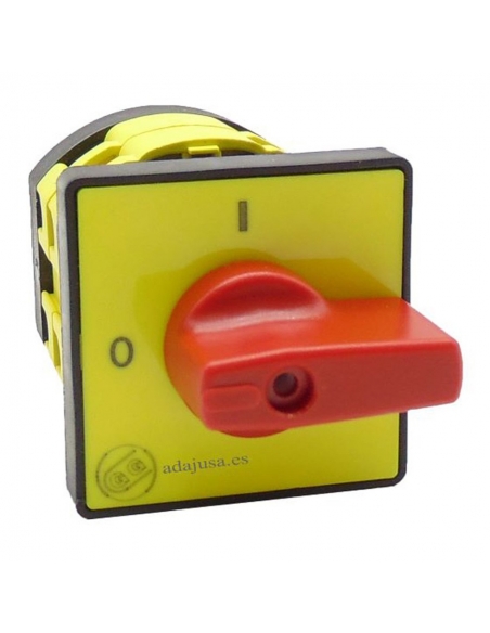 Cam switch 3-pole 32A full 64x64mm red lever - Giovenzana