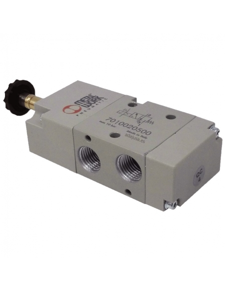 Electrovanne 1/8 3 vois monoestable assistée sans bobine - Metal Work