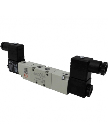electrovanne 1/4 5 voies bistable 24Vdc 2,5W - Metal Work - ADAJUSA