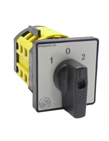 Switch two speeds dahlander 25a black lever 48x48 - Giovenzana