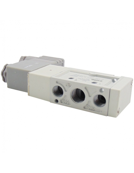 Solenoid valve 1/4 5 ways monostable coil 24Vac - Mindman S.220 - ADAJUSA