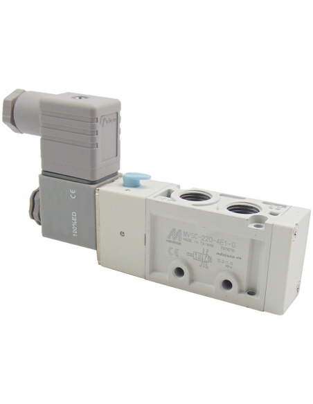 Solenoid valve 1/4 5 ways monostable coil 24Vac - Mindman S.220 - ADAJUSA