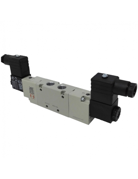Solenoid valve 3/8 5/3 exhaust centers 24 Vdc - Metal Work - ADAJUSA