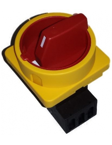 Interrupteur triphasé 25A taille 67 contrôle jaune-rouge