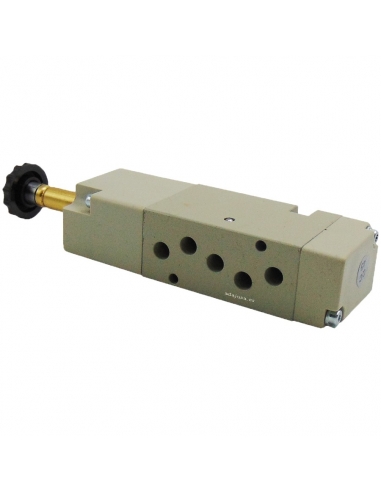 Pneumatic solenoid valve 5/2 assisted monostable on base - Metal Work - ADAJUSA
