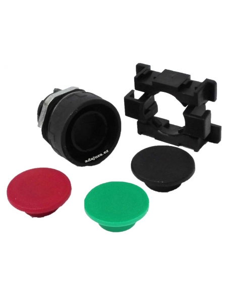 Bouton poussoir pour vanne avec disques de 3 couleurs (noir, rouge et vert) Metal Work - ADAJUSA