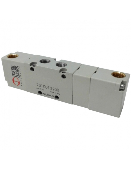 Vanne pneumatique double 1/8 3 voies monostable normalement ouverte NO Metal Work - ADAJUSA