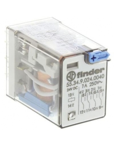 Relé 4 contactos 7A, 24Vdc FINDER serie 55 2