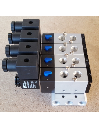 Multiple base for 1/2 5-way valves Mindman 460 series- ADAJUSA