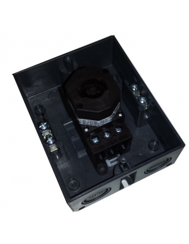 Box with three-phase switch 40A yellow-red control