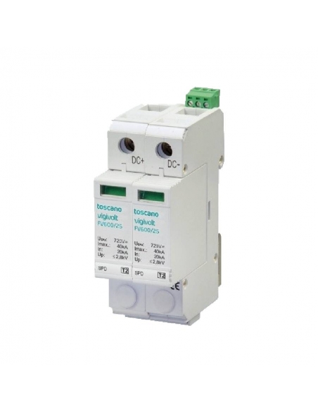 Protecteur pour systèmes photovoltaïques T1+T2 FV2-600/2S Toscano / Adajusa