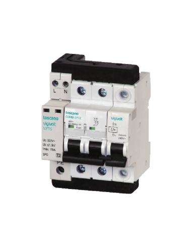 Transient and permanent surge protector + IGA 2x40A 10kA biphasic Vigivolt toscano Adajusa