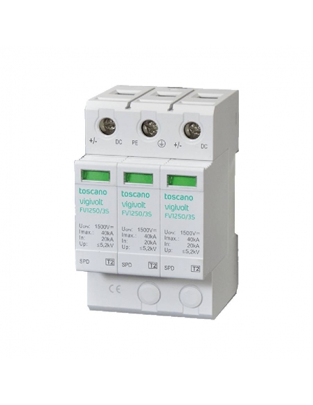 Protecteur pour systèmes photovoltaïques T1+T2 FV2-1250/3S Toscano / Adajusa