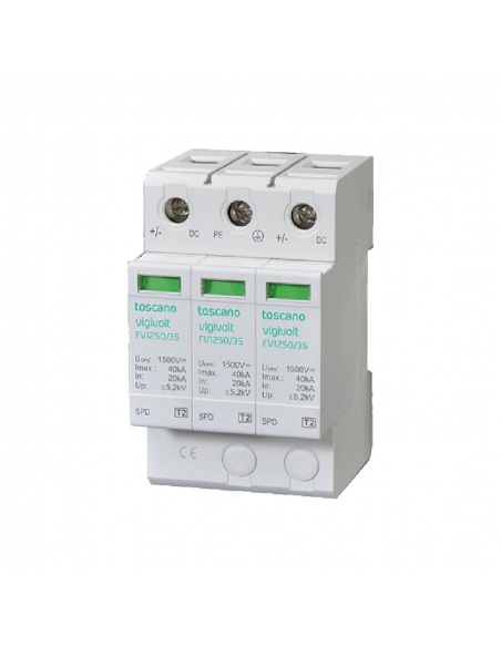 Protecteur pour systèmes photovoltaïques T1+T2 FV2-1250/3S Toscano / Adajusa