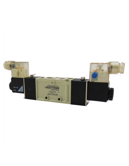 Solenoid valve 1/4 5-way bistable 24Vdc - ADAJUSA