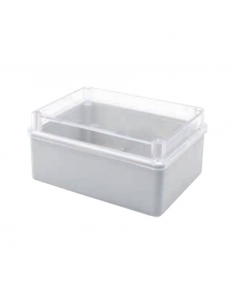 Boîte en plastique 310x230x130mm couvercle transparent lisse