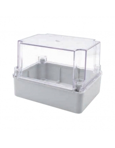 Boîte en plastique 310x230x180mm couvercle transparent lisse