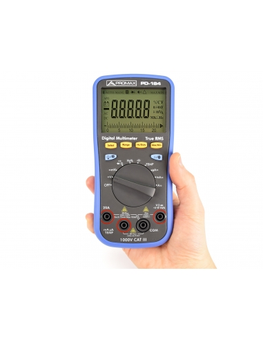 Multimètre numérique de haute précision PD-184 TRMS et Bluetooth PROMAX, ADAJUSA