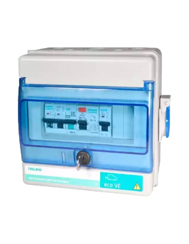 Tableau de commande et de protection ECO-VE-COMBI prise triphasique 16A Schuko Toscano | ADAJUSA