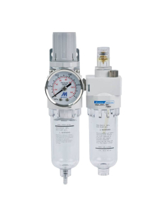 Metal 1/4 filtration group with pressure gauge - Mindman