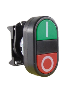 Bouton poussoir double vert tête rouge à fleur PPDNR - Giovenzana