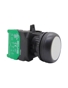 Bouton poussoir blanc contact ouvert (NO) complet - EMS