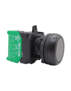 Black push button open contact (NO) complete - EMS