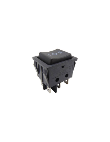 Interrupteur avec position centrale 0 noir 16A-250V 2 circuits 30x22mm Tes Series | Adajusa