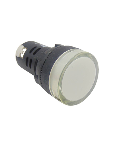 White multiled pilot 230 Vac 22mm
