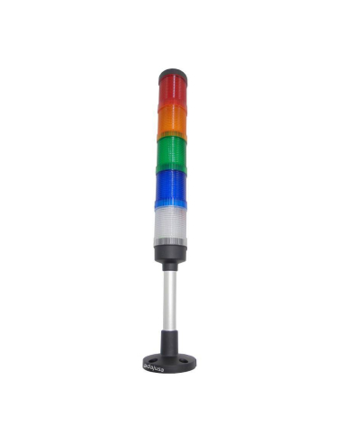 LED signal tower red/amber/green/green/blue/white 80dB 24V | ADAJUSA